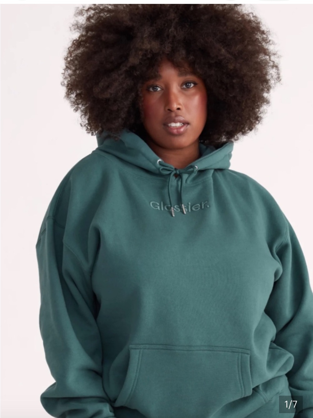 Glossier Limited Edition Sage Green Hoodie Size XL